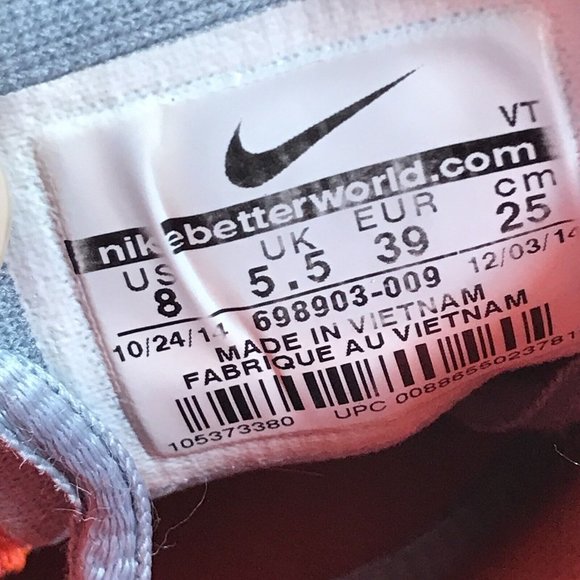 Nike Womens Air Max 2016 Running Shoes Size 8 Gray Lava Red Pink 698903-009 - Picture 10 of 10